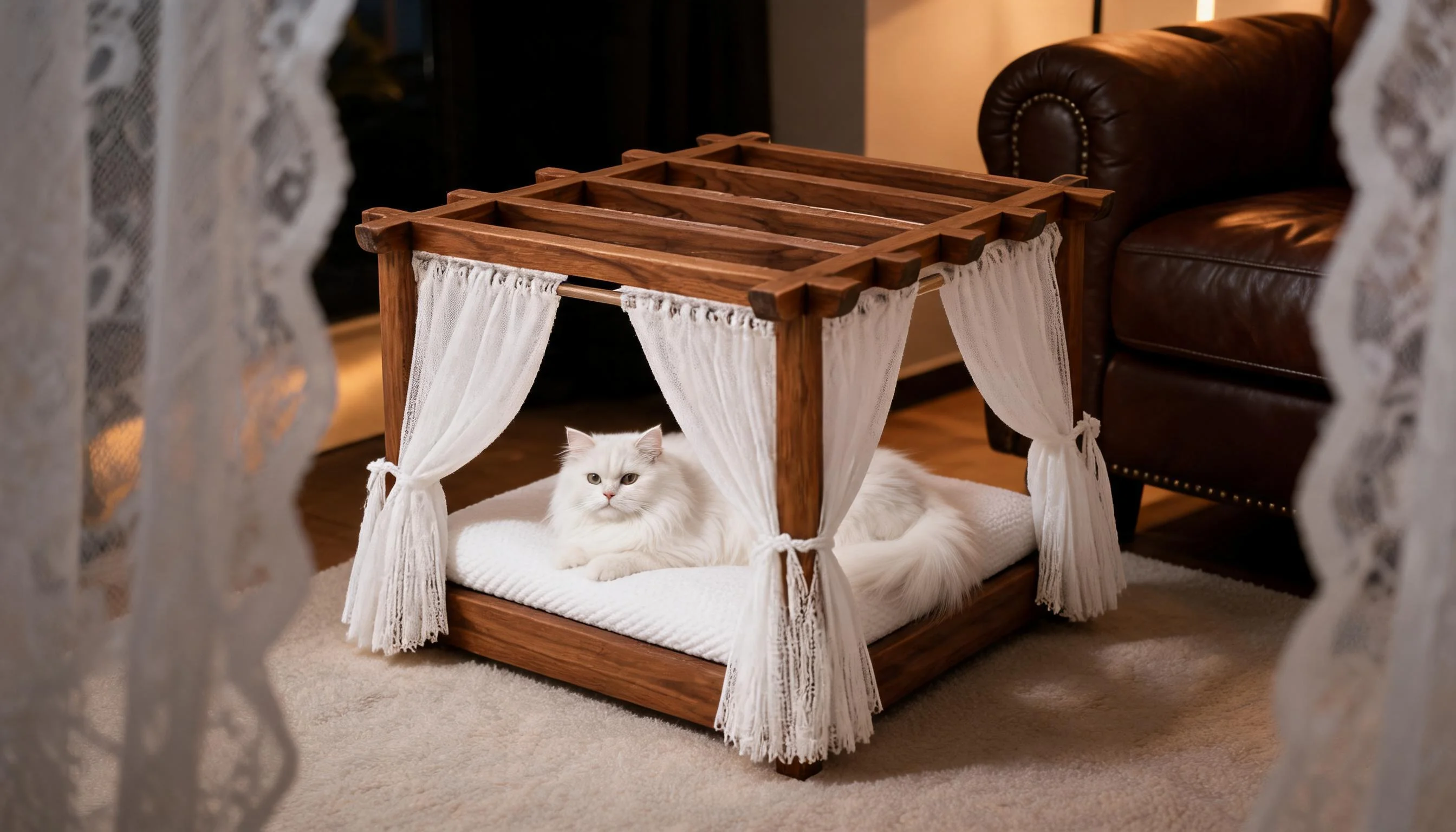 度假风实木猫床 · 夜晚温馨 · GuardHound