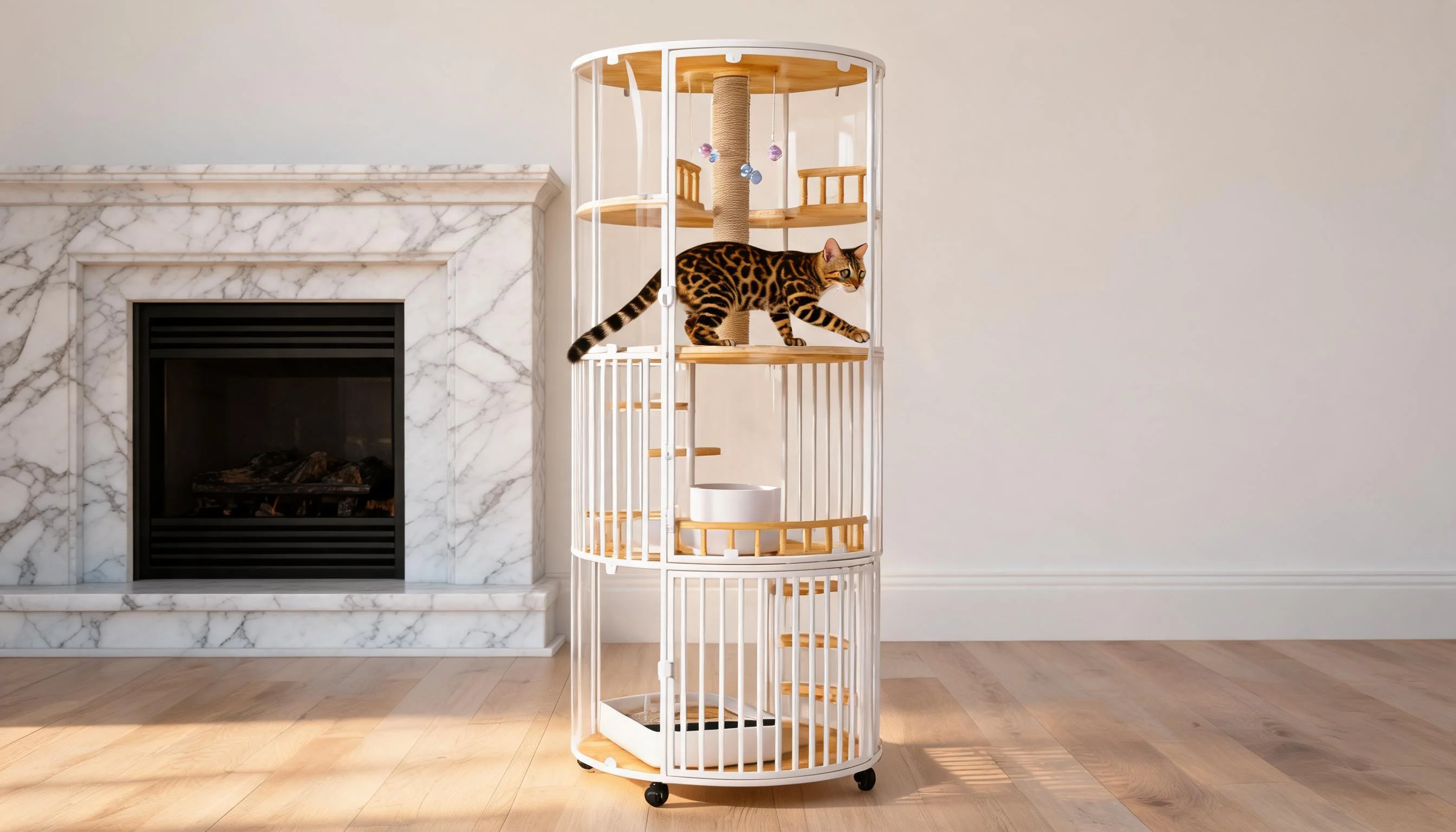 360度全景豪华猫笼 · 午后金色与孟加拉豹猫 · GuardHound