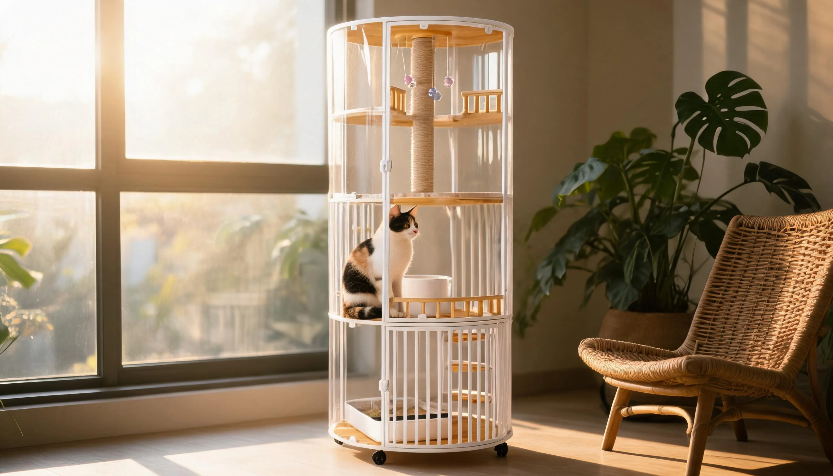 360度全景豪华猫笼 · 午后阅读角与缅因猫 · GuardHound