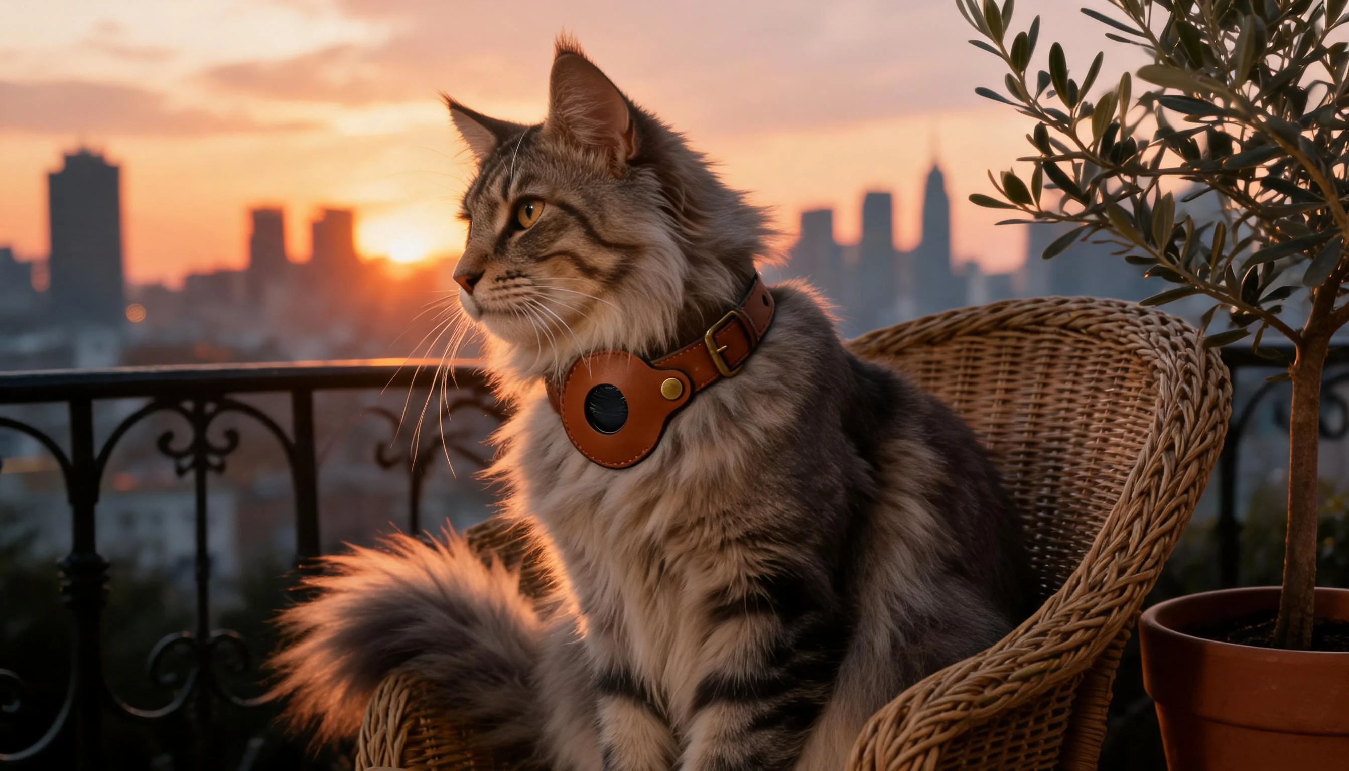 真皮项圈适配Air Tag · 缅因猫的阳台时光 · GuardHound