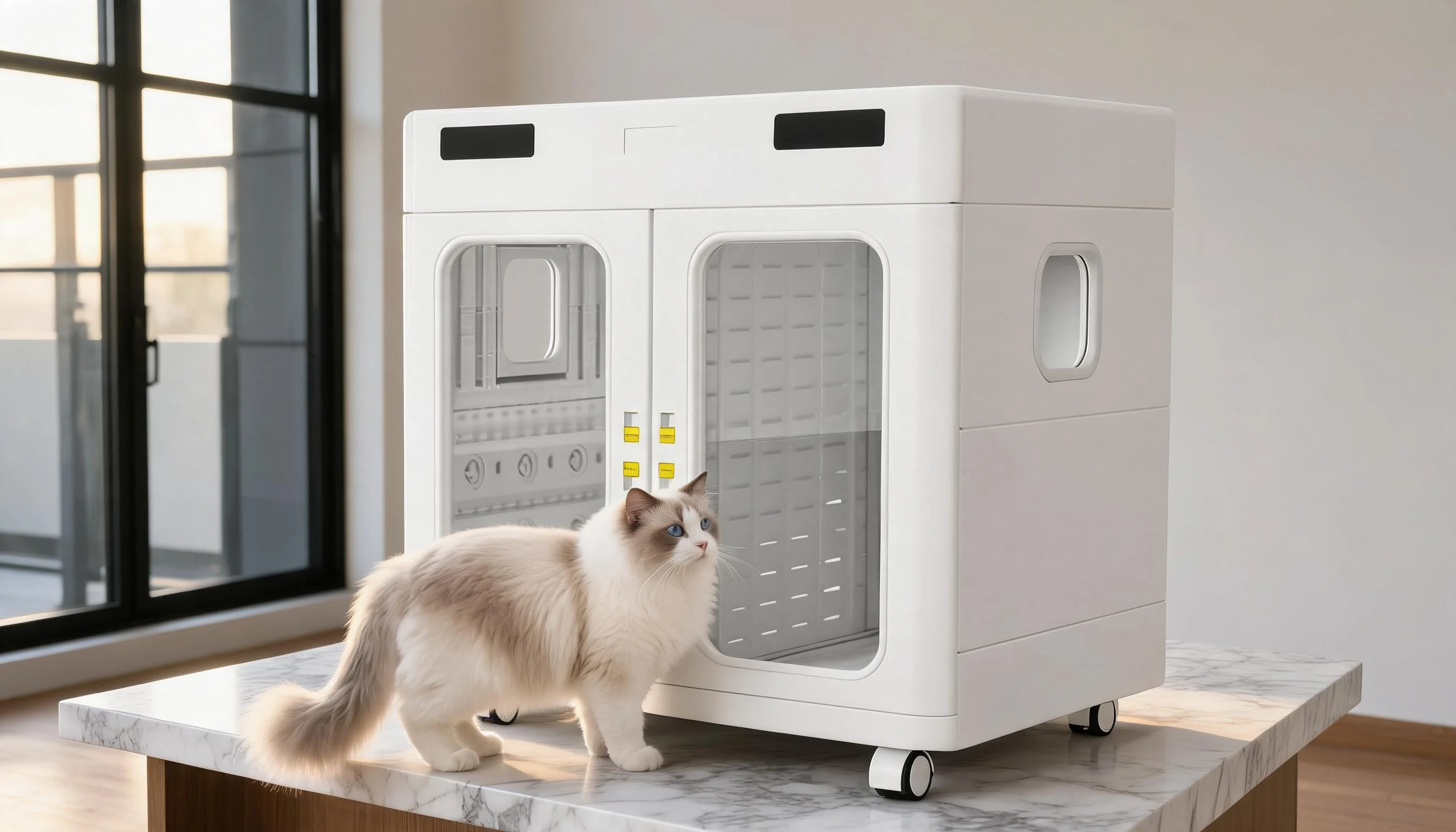 双门大容量智能烘干箱 · 温暖晨光中的布偶猫 · GuardHound