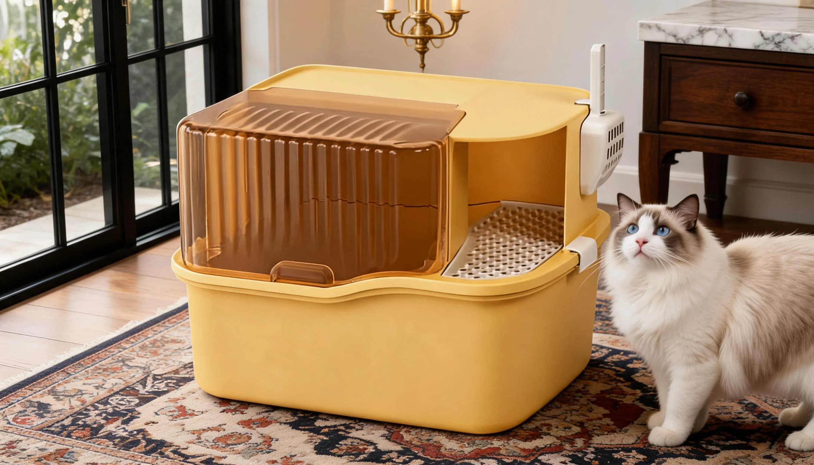 走廊式猫砂盆 · 透明顶盖 · GuardHound
