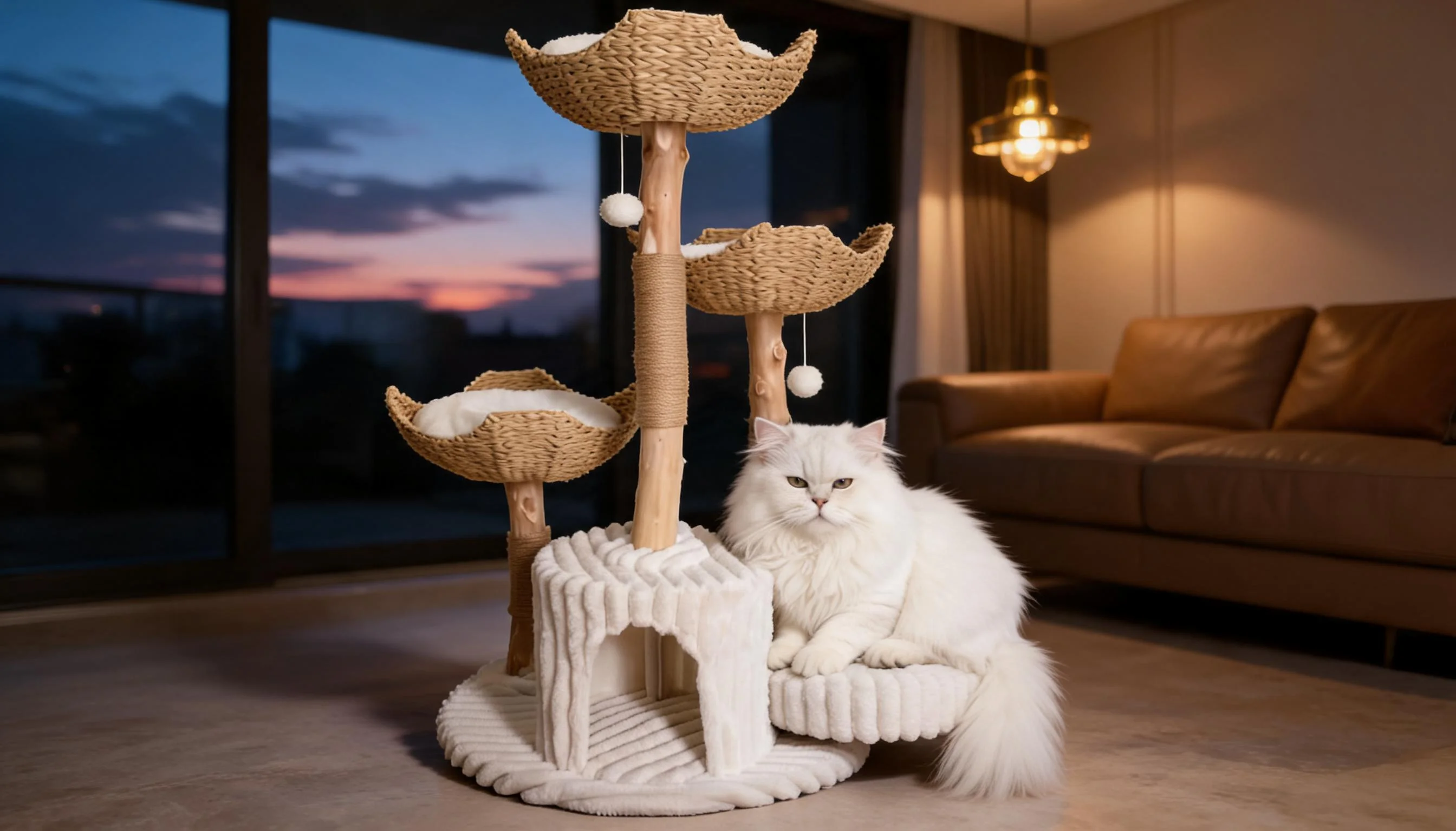 果木藤编猫爬架 · 黄昏时分的波斯猫 · GuardHound