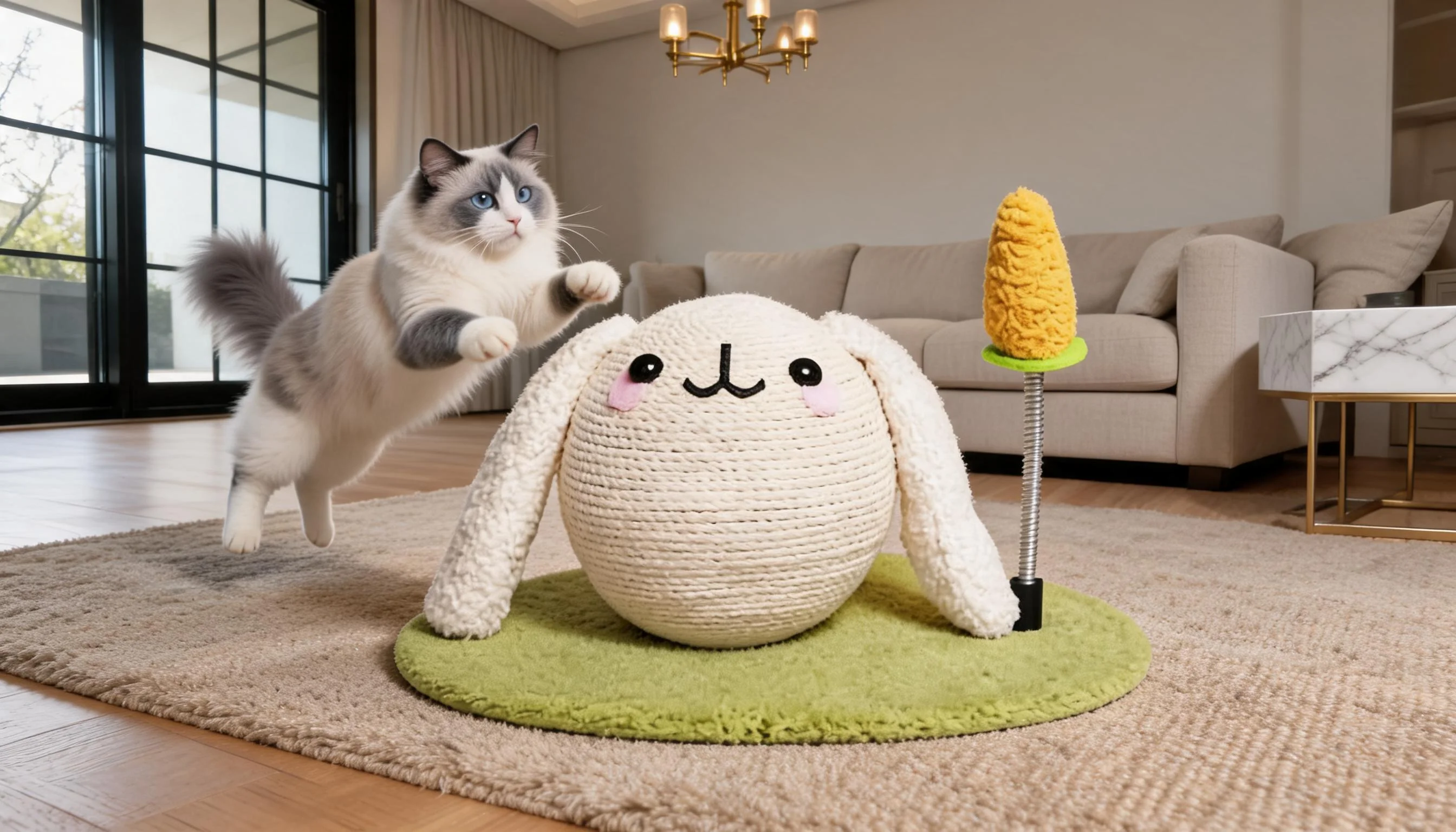 球形卡通兔子猫抓板 · 稳固底座不 · GuardHound