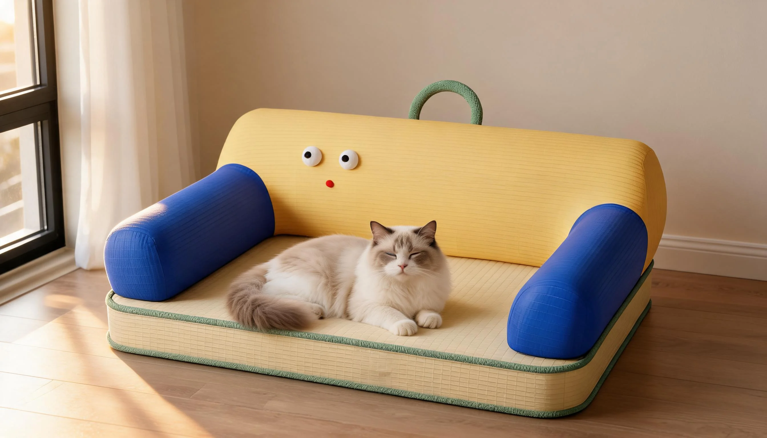 手提乳胶宠物床 · 晨光中的猫舍角落 · GuardHound
