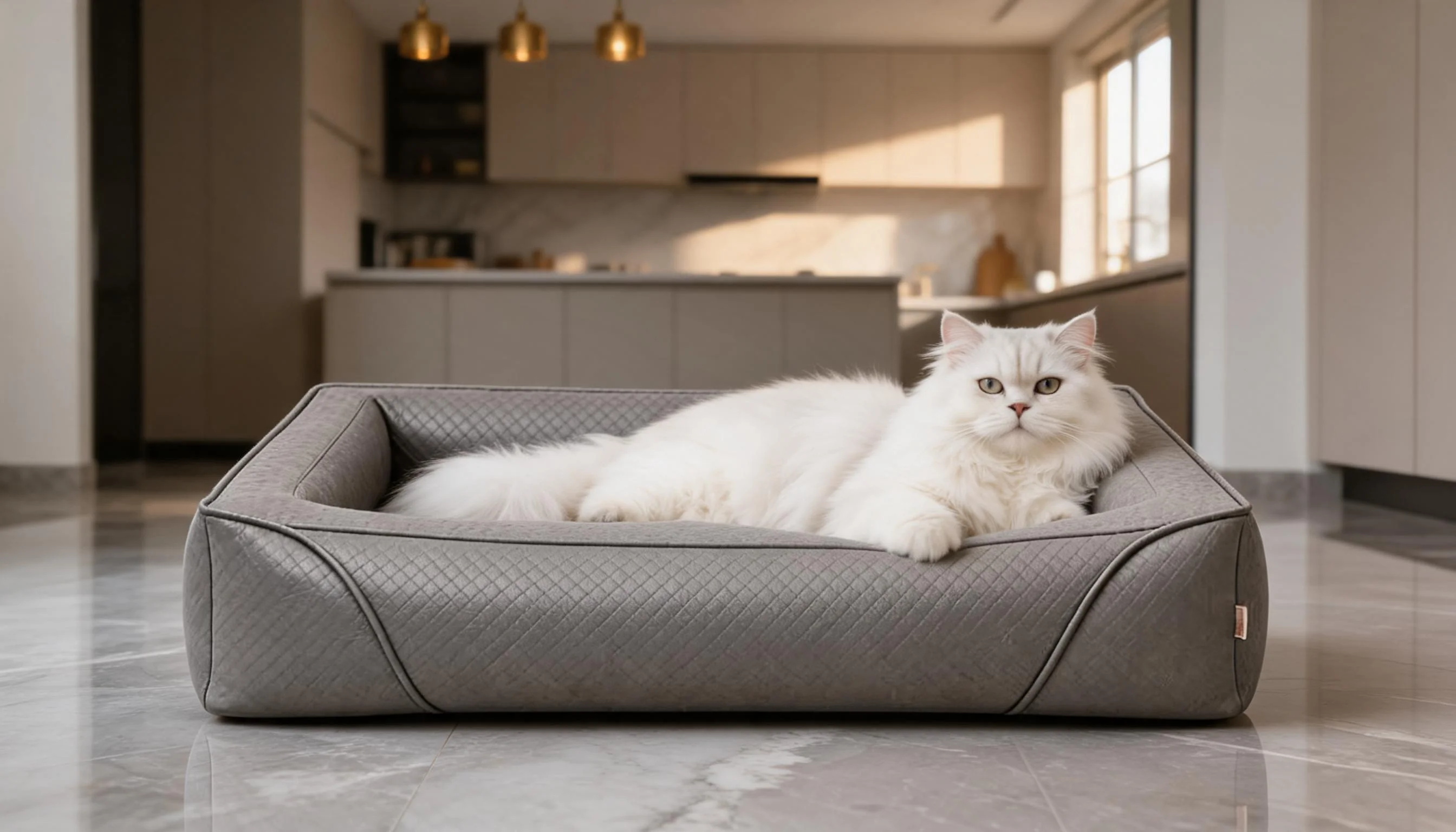 皮革简约猫窝 · 晨光中的优雅小憩 · GuardHound